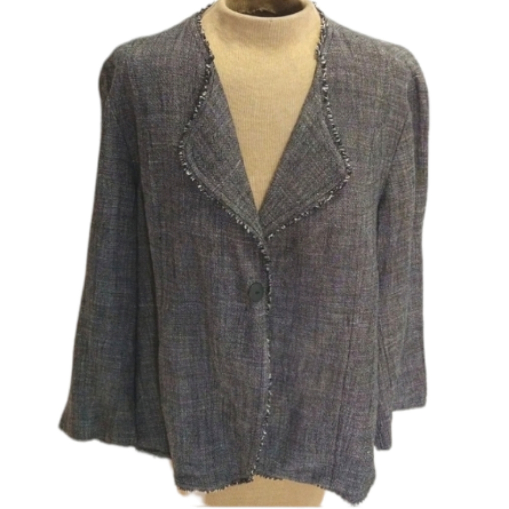 Eileen Fisher Linen Blend Open Blazer